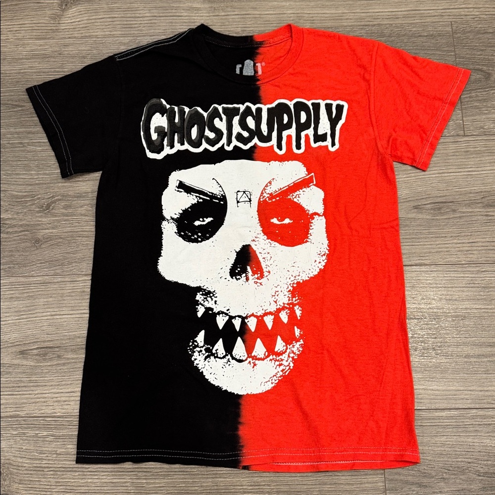 Ghost Supply Clothing Skeleton Face Split-Dye Men’s Tee Size Small